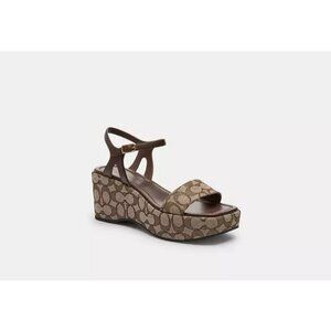 Coach Wedge Gale Sandals Women's Size 9.5 & 10 Maple Ankle Strap Open Toe